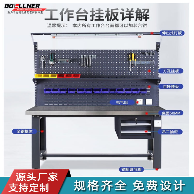 多功能工作台，抽屜背板式工作台廠家